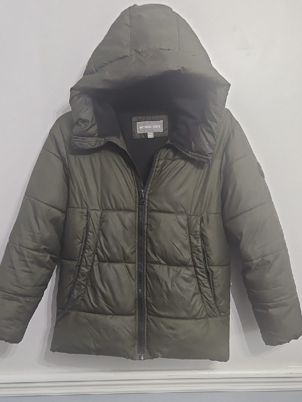 Michael Kors Kids Olive Hooded Puffer Jacket